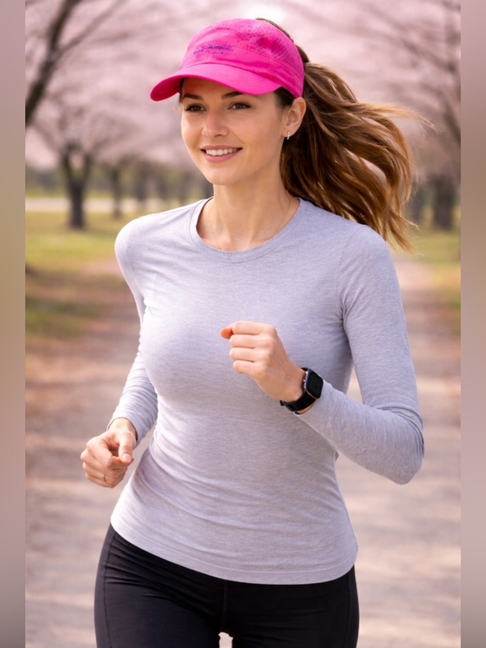 Running Room Pink Performance Visor Hat